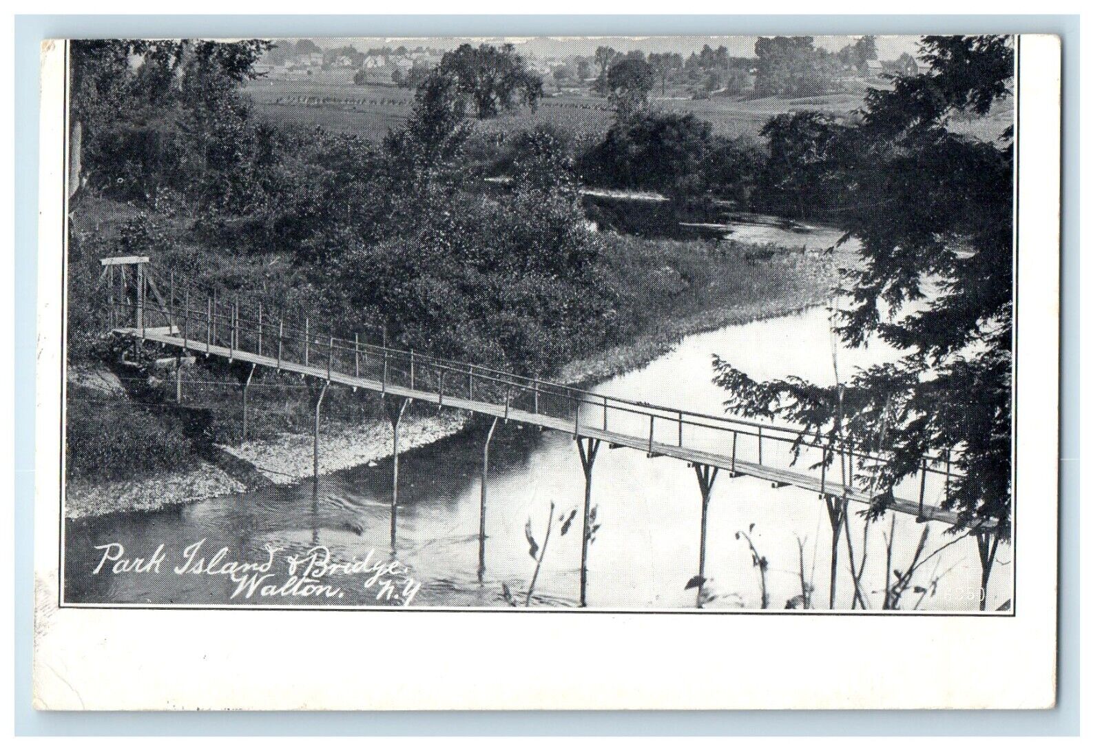 1915 View Of Park Avenue Bridge Walton New York NY Posted Antique Postcard
