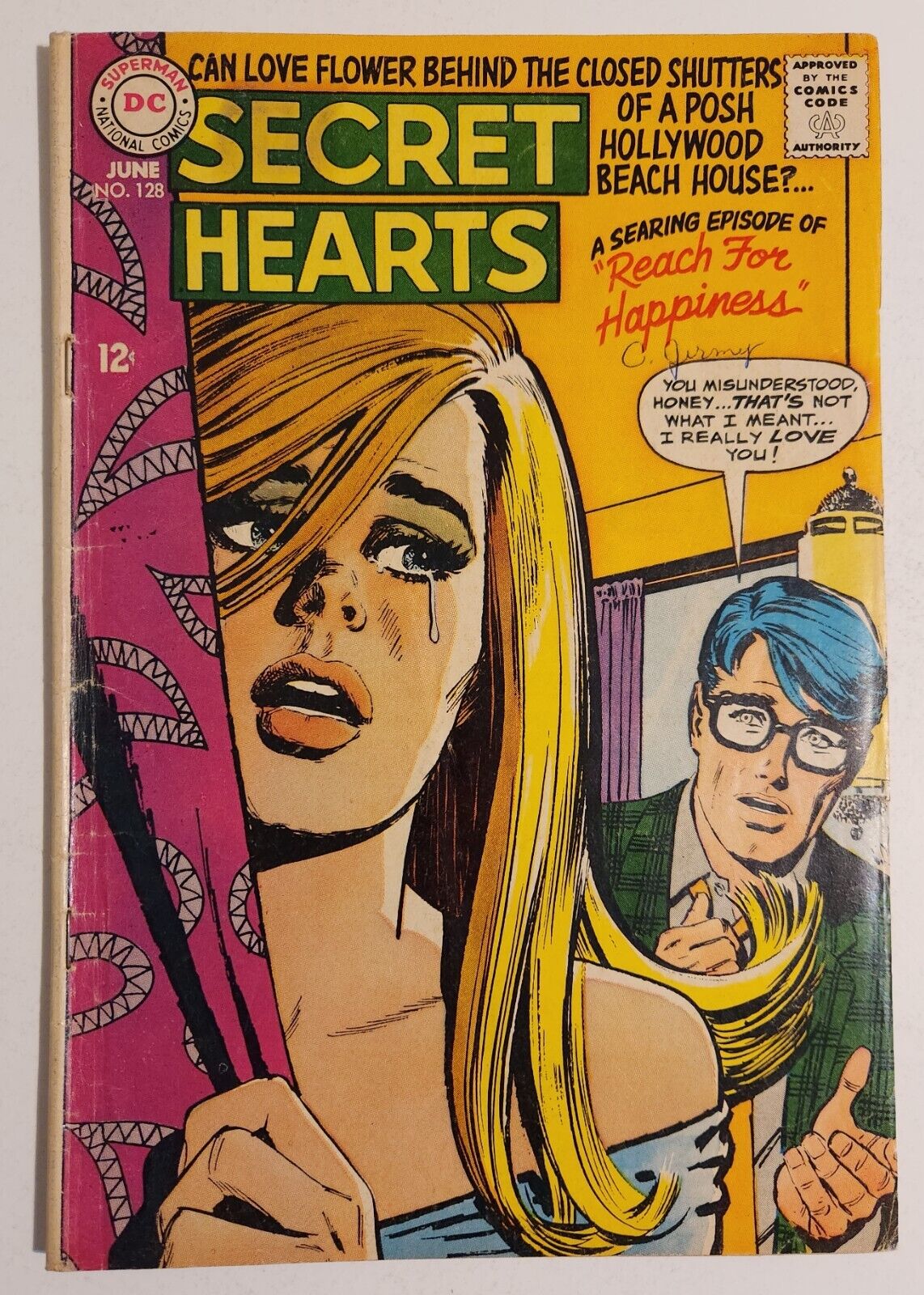 Secret Hearts #128 (1968, DC) GD+ Jay Scott Pike Cover Romance