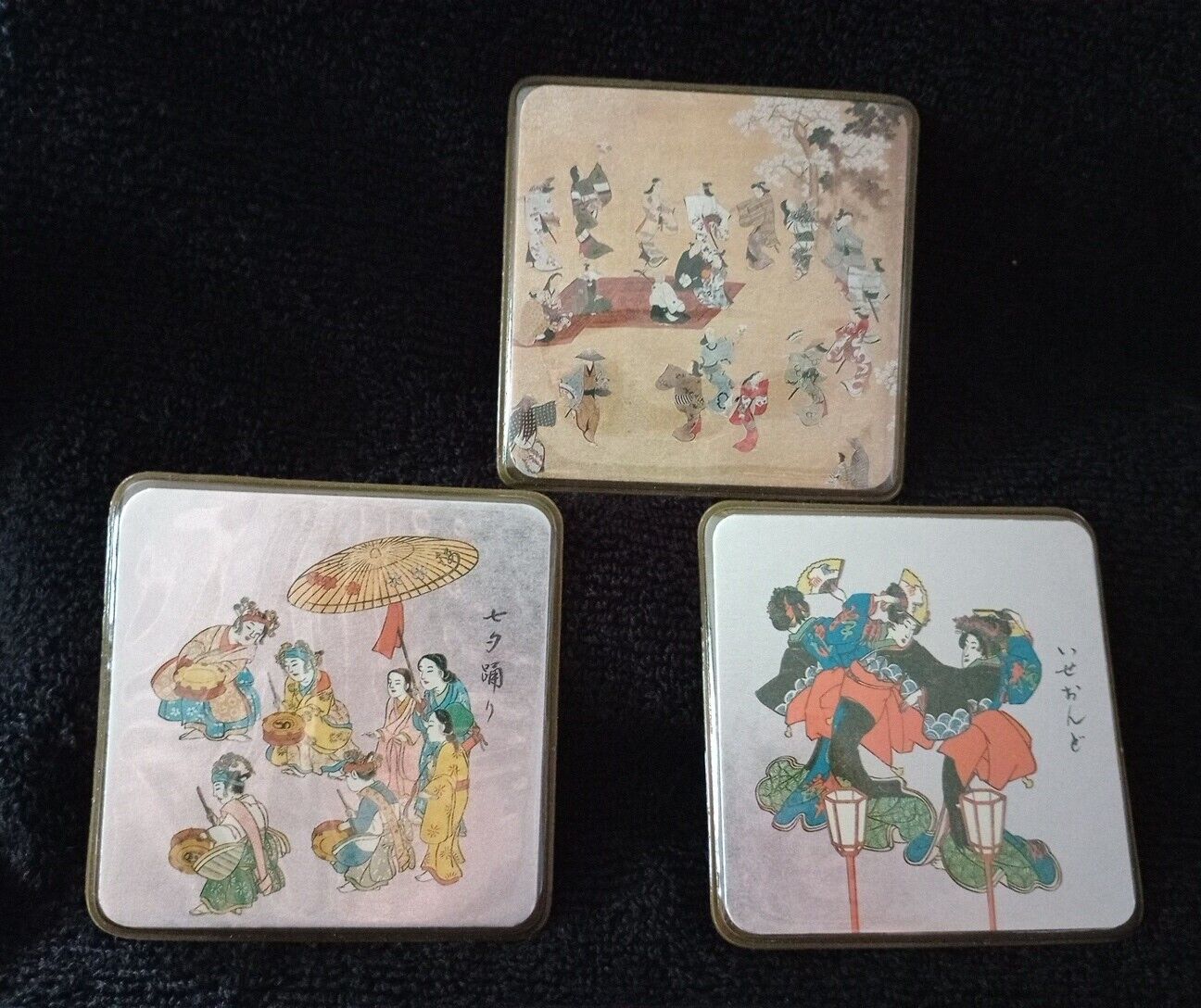 Set Of 6 Vintage Coasters Featuring \