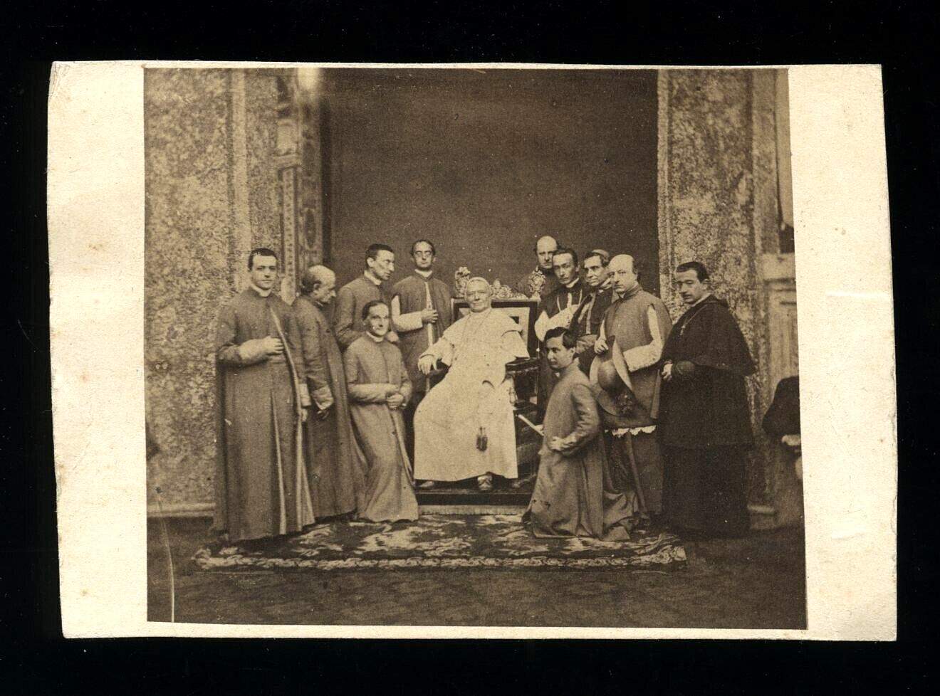 Rare 1860s Albumen Photograph of Pope PIUS IX  & Cabinet Original 1800s Photo