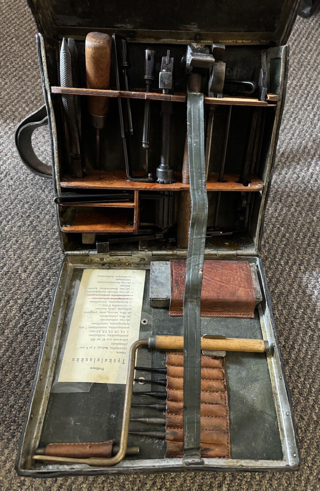 WWII Finnish Army Armorer\'s Toolkit 99% Complete Most Tools SA marked.