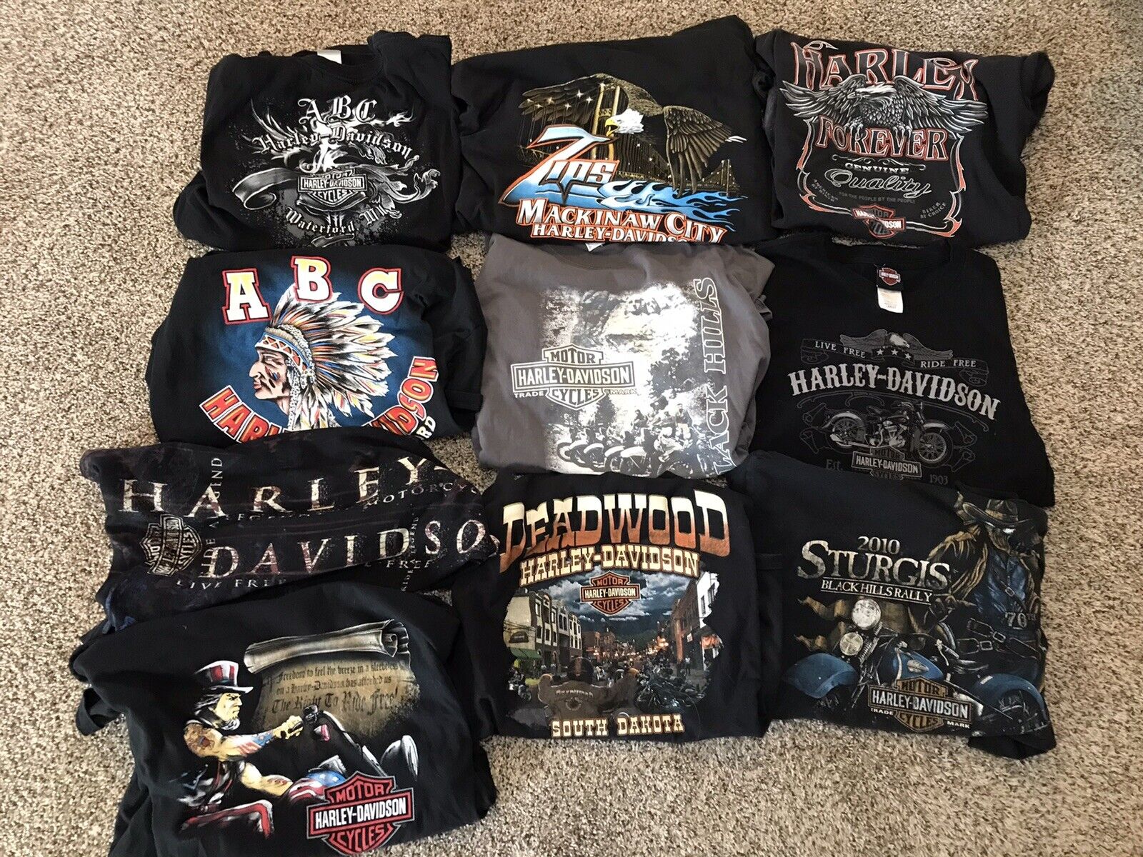 Lot Of 10 Harley Davidson Short Sleeve Shirts Mens Graphic Size XL