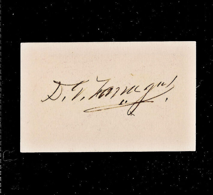 David Glasgow Farragut Autograph Reproduction on Real 1800s Calling Card Navy