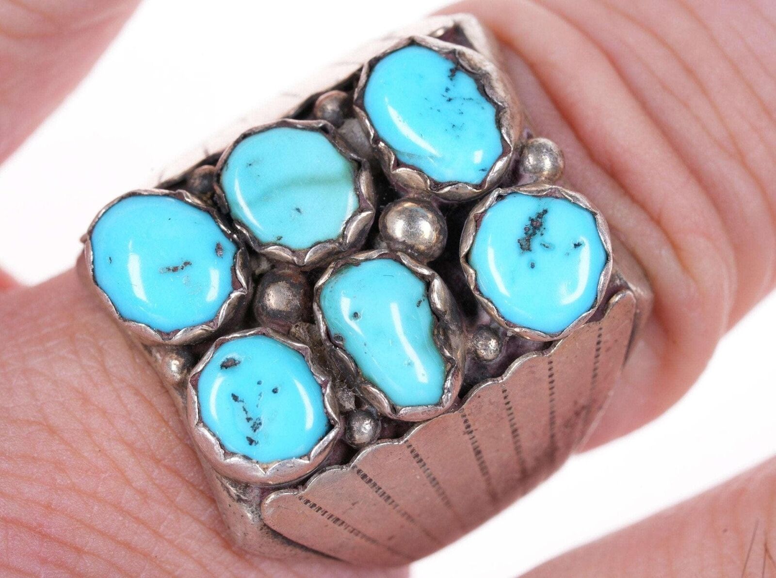 Sz9.5 Vintage Navajo Sterling/Turquoise ring
