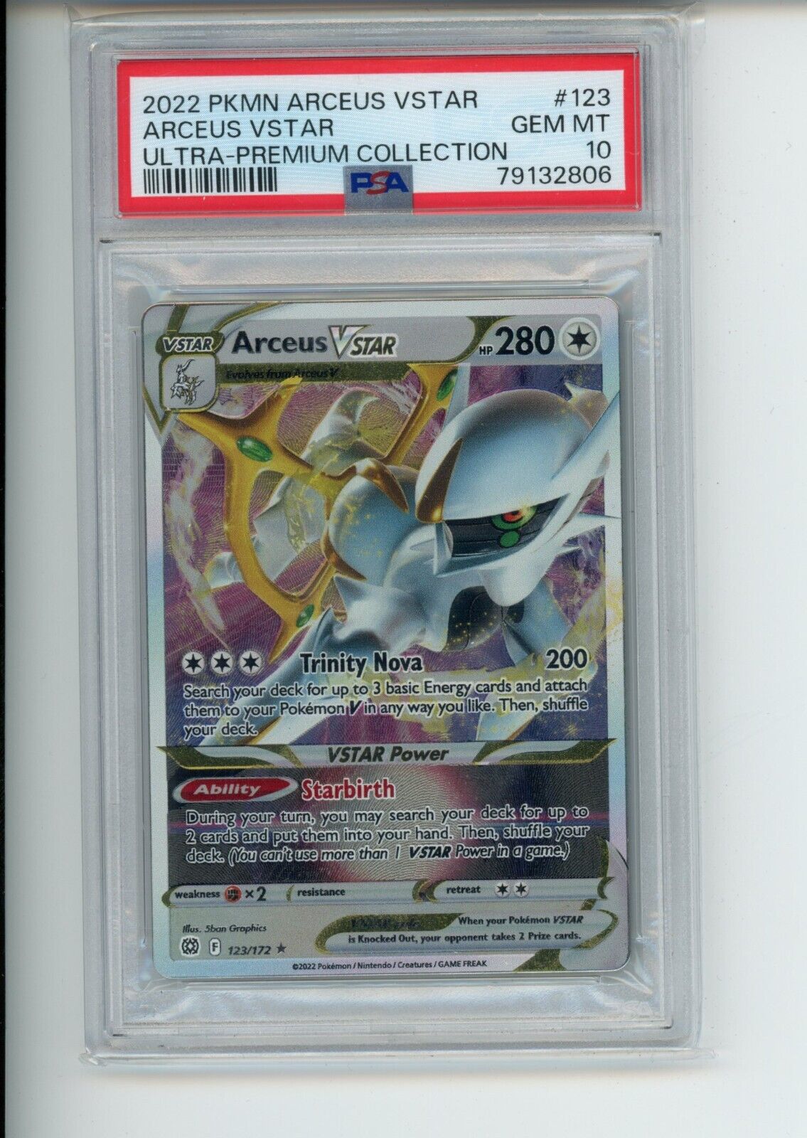 2022 Pokemon Ultra Premium Collection Arceus VSTAR 123/172 UPC Metal Rare PSA 10