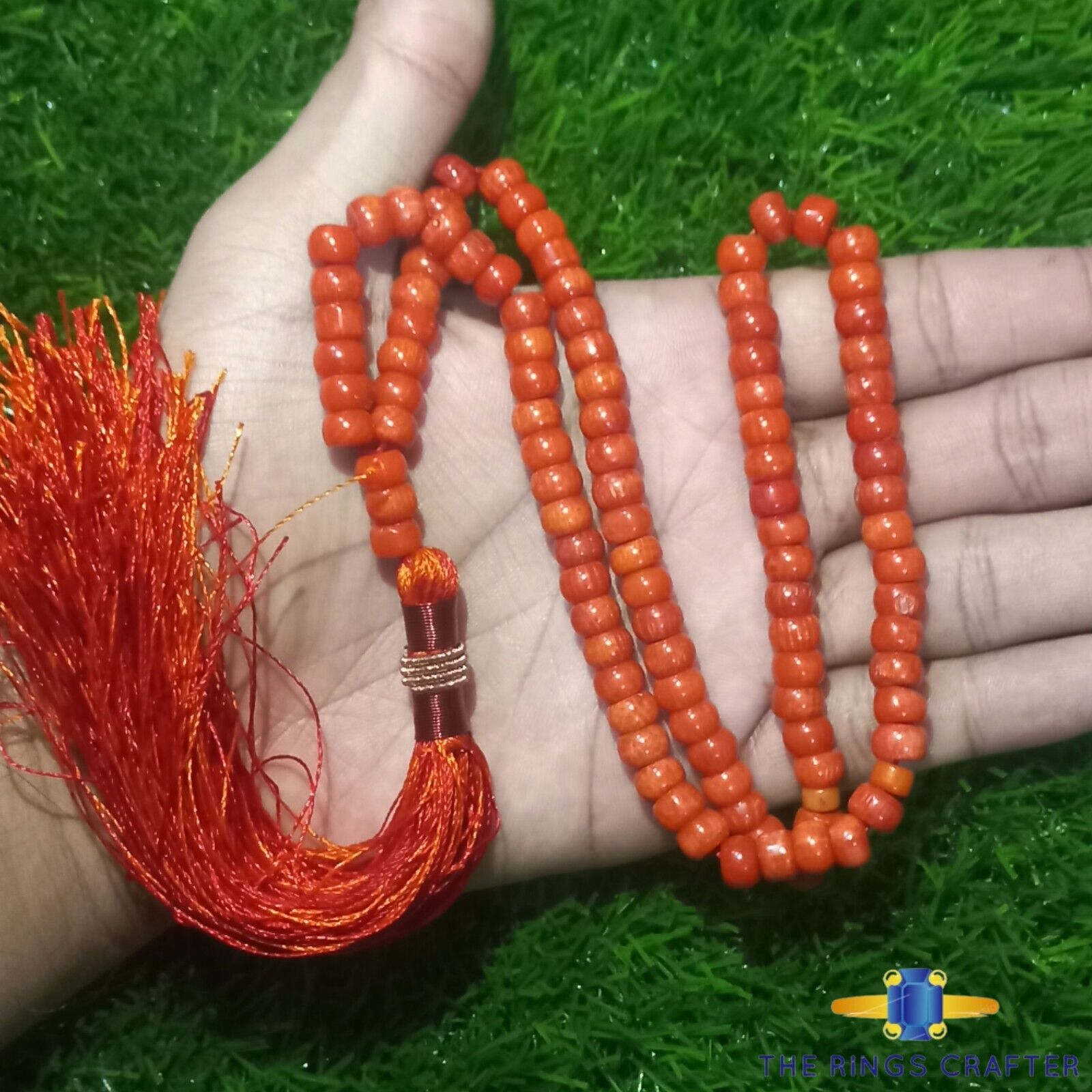 Natural CERTIFIED Marjan Tasbih Red Coral Stone Islamic Prayer 100 beads Tasbeh