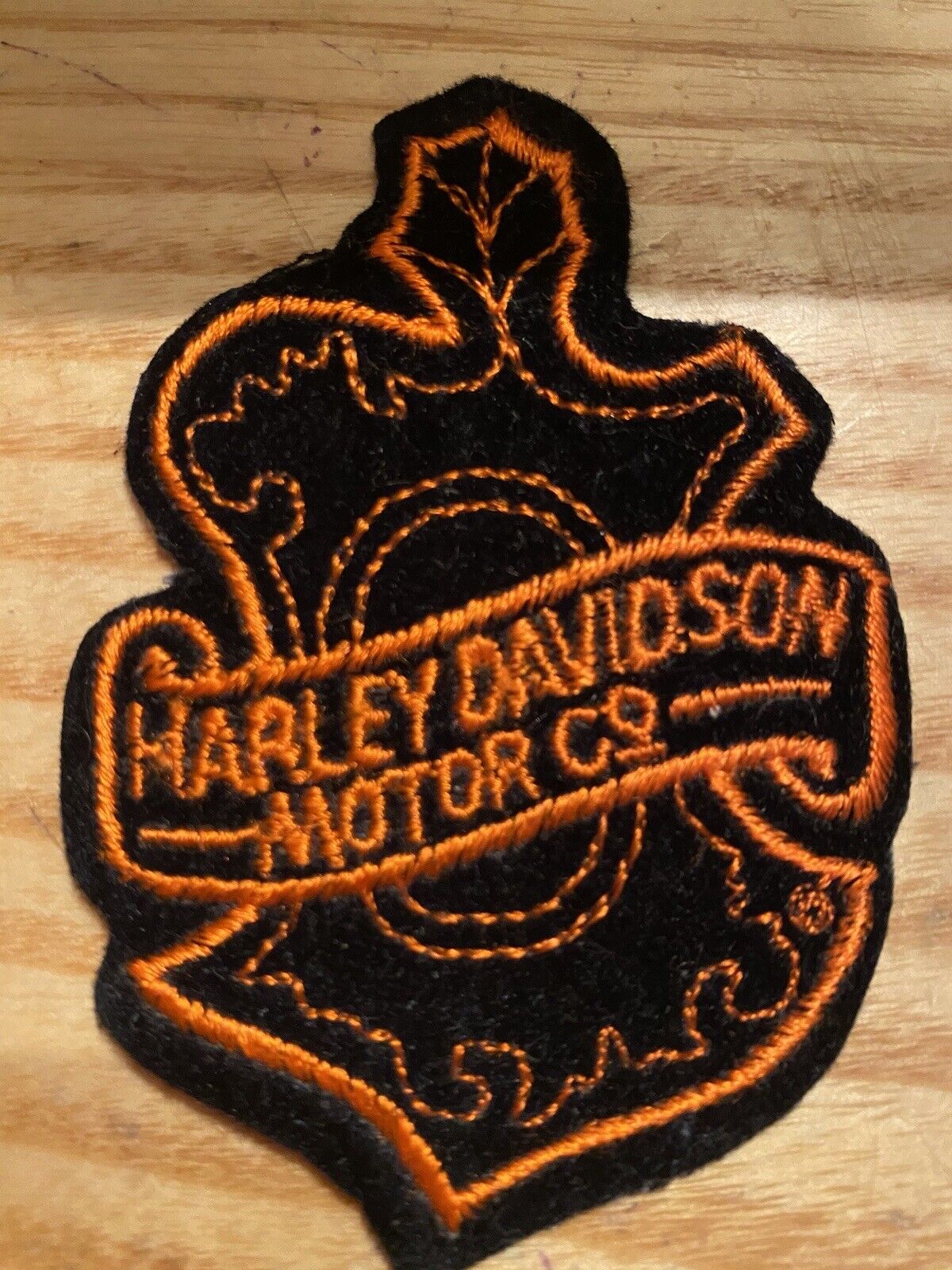 HARLEY DAVIDSON VINTAGE EMBROIDERED OAK LEAF SMALL PATCH 3”x 2 1/8” NEW