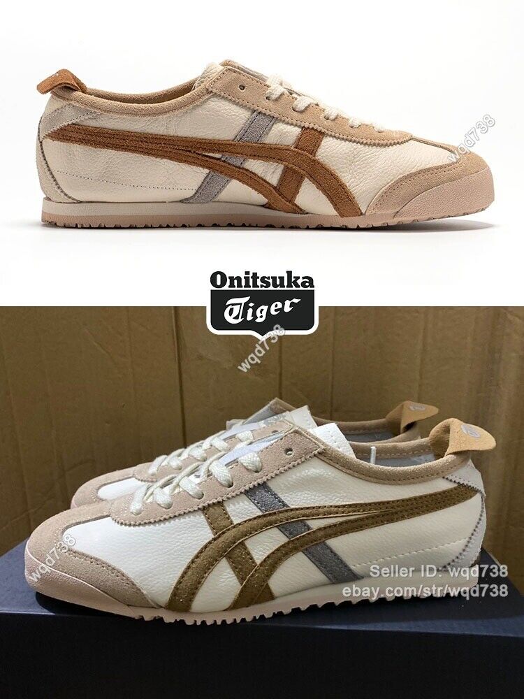 Vintage Onitsuka Tiger MEXICO 66 Sneakers - Cream Khaki Carbon Unisex Trainers