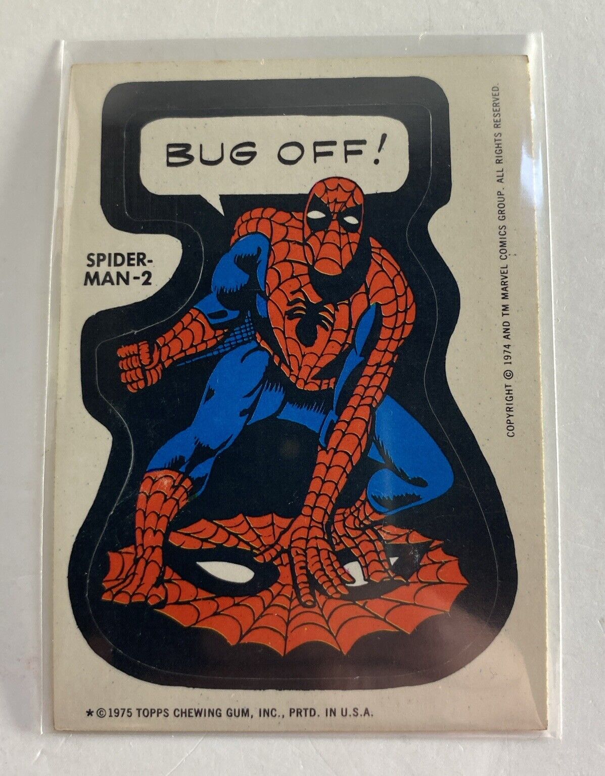 1975 Topps Marvel 🔥 Comic Book Heroes Sticker Spiderman - 2