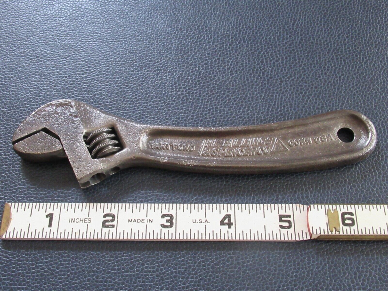 The Billings & Spencer Co. 6 inch curved handle adjustable wrench New Haven Conn