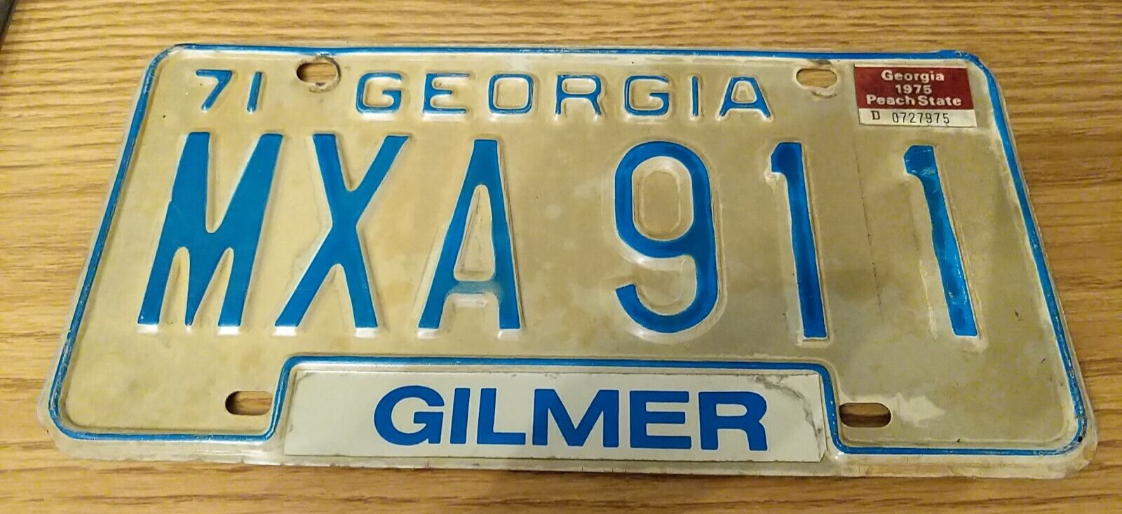 Vintage 1971- 1975 Georgia Gilmer County License Plate RAT ROD  FORD CHEVY DODGE