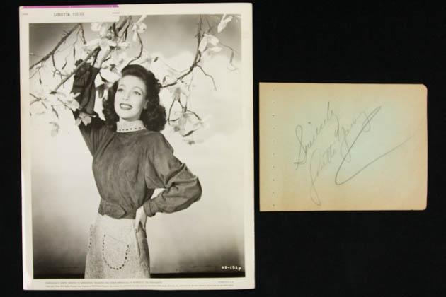 NobleSpirit {3970} Excellent Loretta Young Photo With Autograph