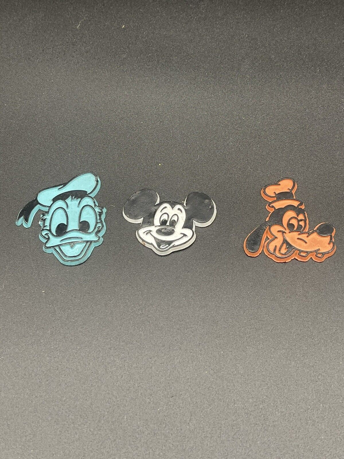 Vintage 80s Disney Lot of 3 Mickey Goofy Donald Duck Rubber Refrigerator Magnets