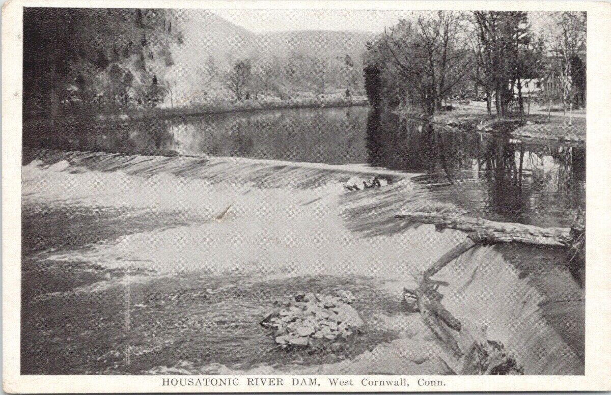 Housatonic River Dam West Cornwall CT c1920 A.M. Simon Postcard F73 *as is