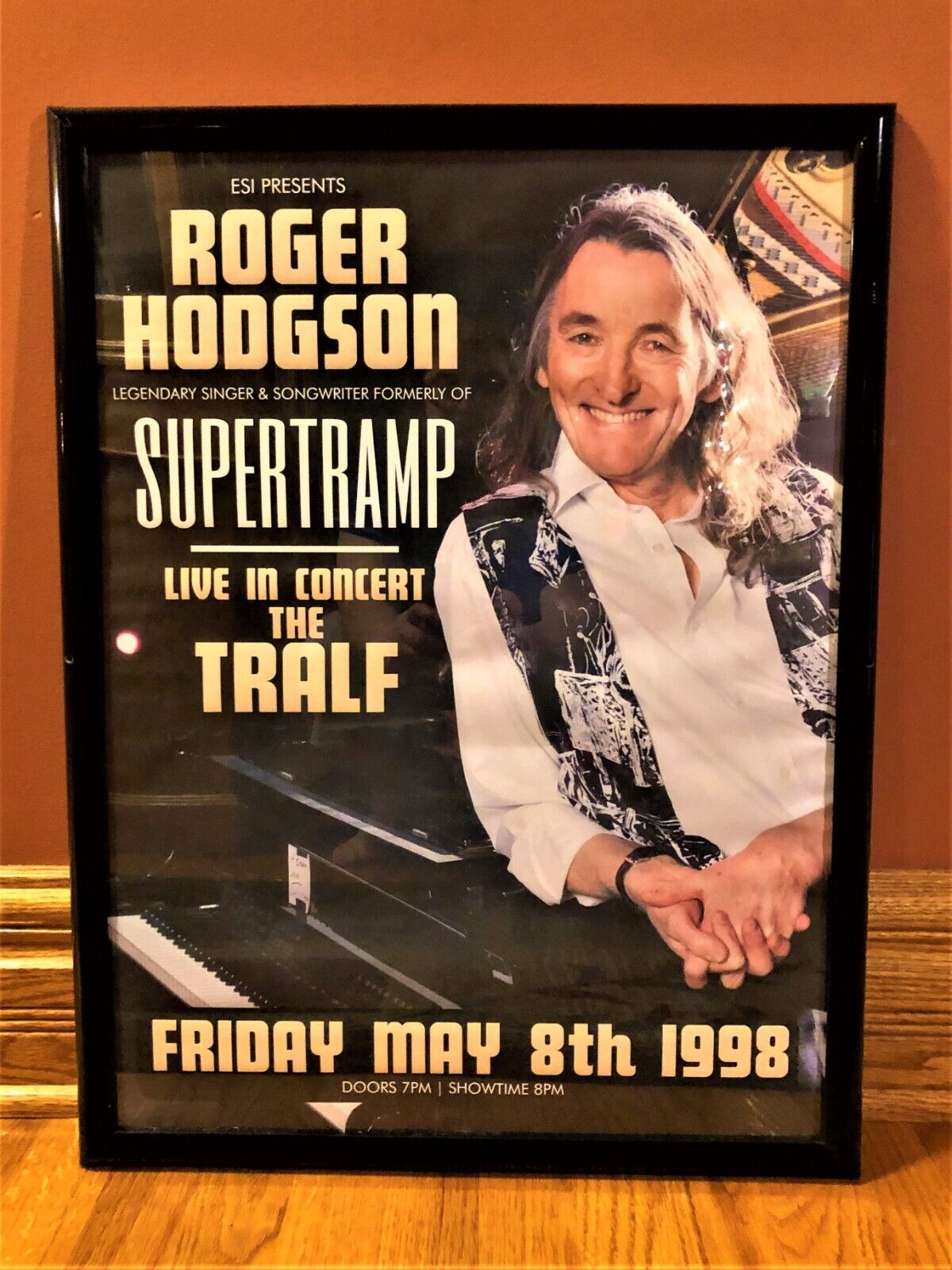 BIG 19X24 Framed ROGER HODGSON SUPERTRAMP Live in Concert THE TRALF 1998 Poster