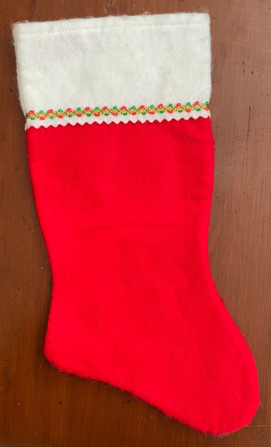 Christmas Stocking LARGE Red w/ White trim Brand New w/out Tags *FREE GIFT*
