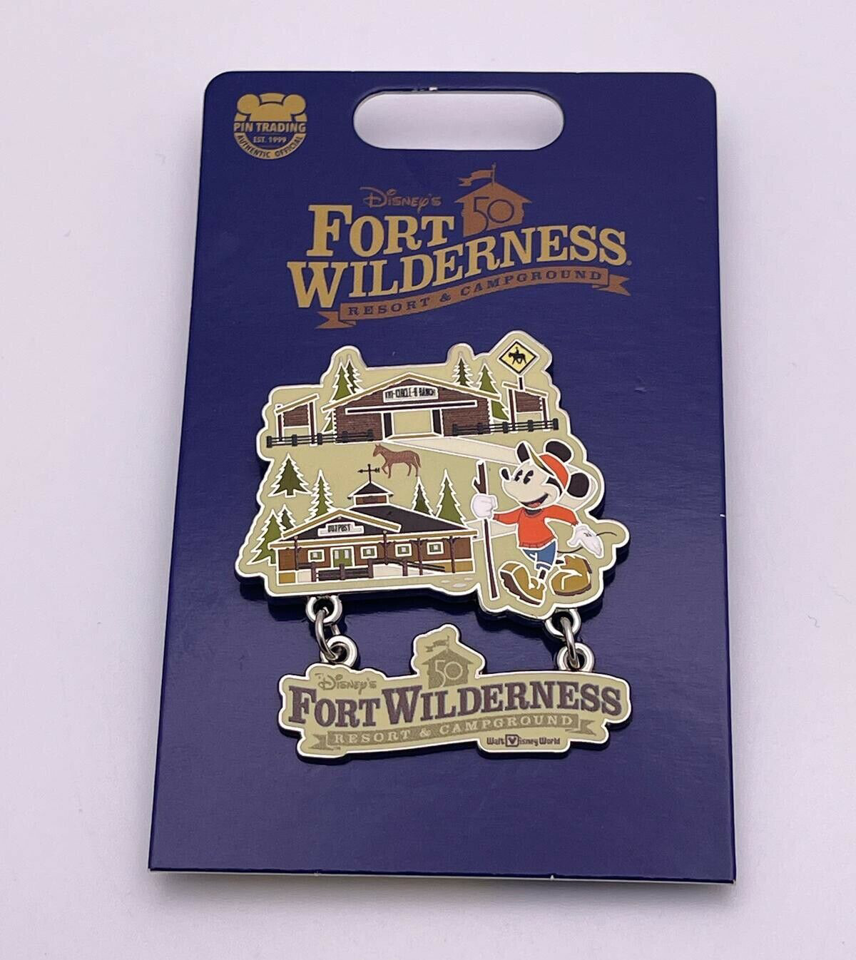 NWT Disney World 50th Anniversary Fort Wilderness Resort Campground Mickey Pin
