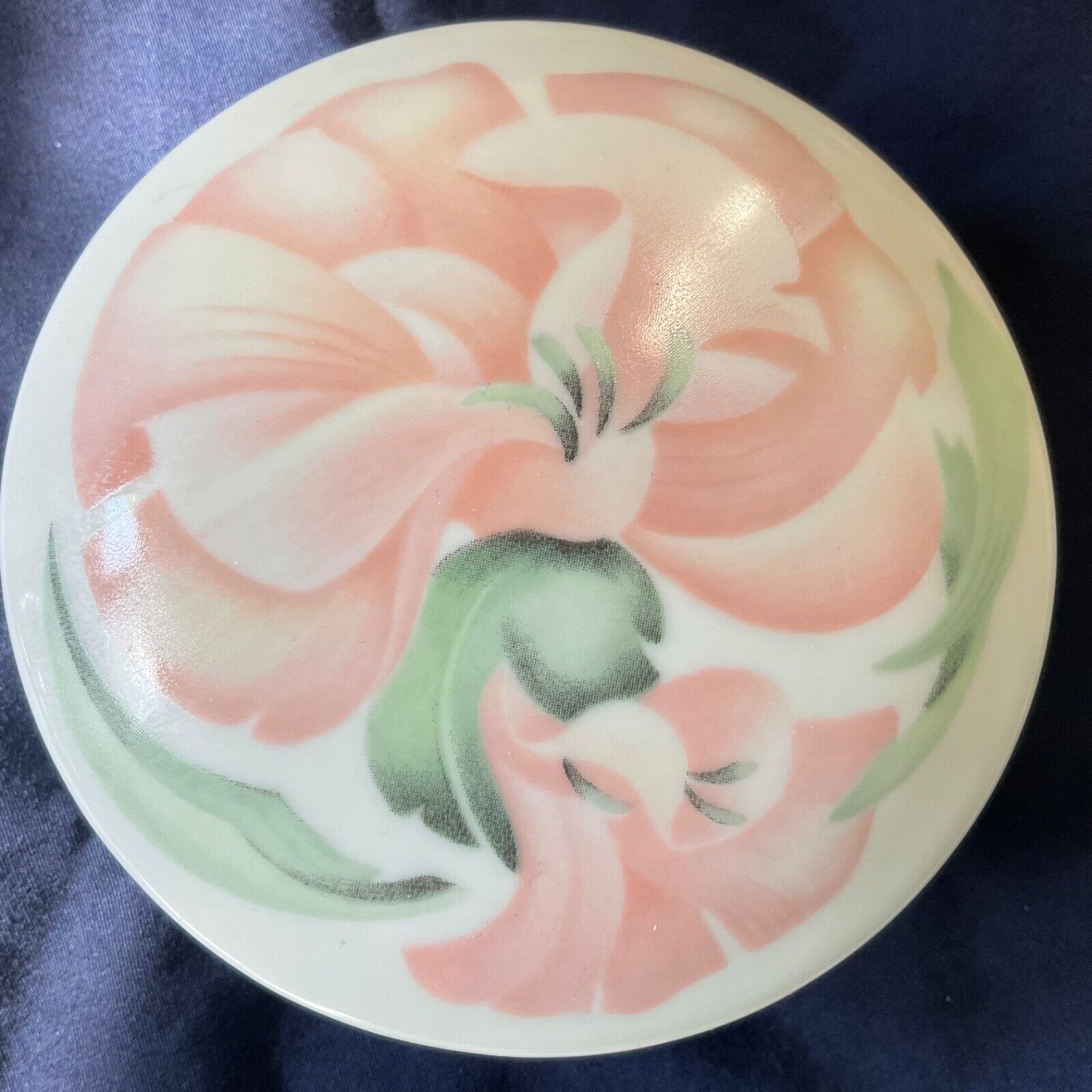 Vtg LIMOGES MNP Trinket Box France Exclusively For Anais Anais Pink Peach Floral
