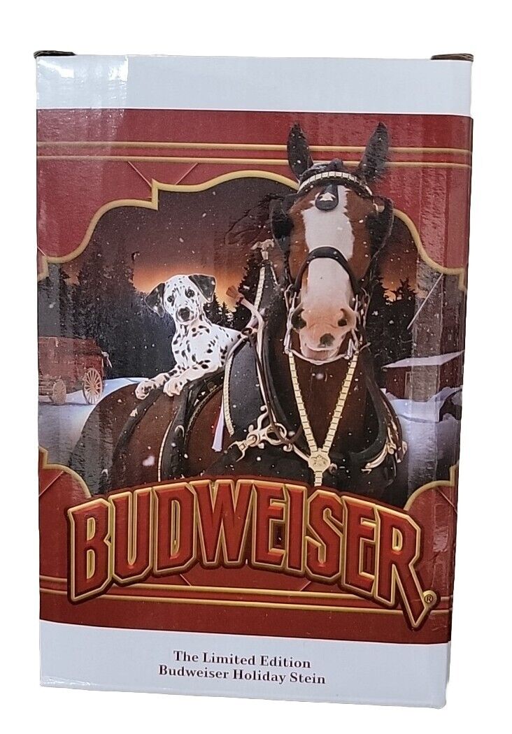 🎁🆕 2022 Budweiser Clydesdale 43nd Anniversary Holiday Stein Collectible 