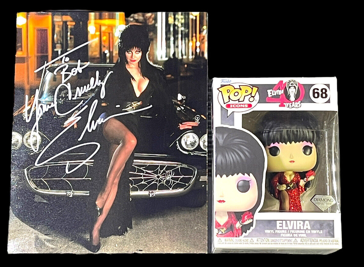 Funko Pop Horror #68 Collectible Elvira Diamond  Autograph Photo Cult Classic