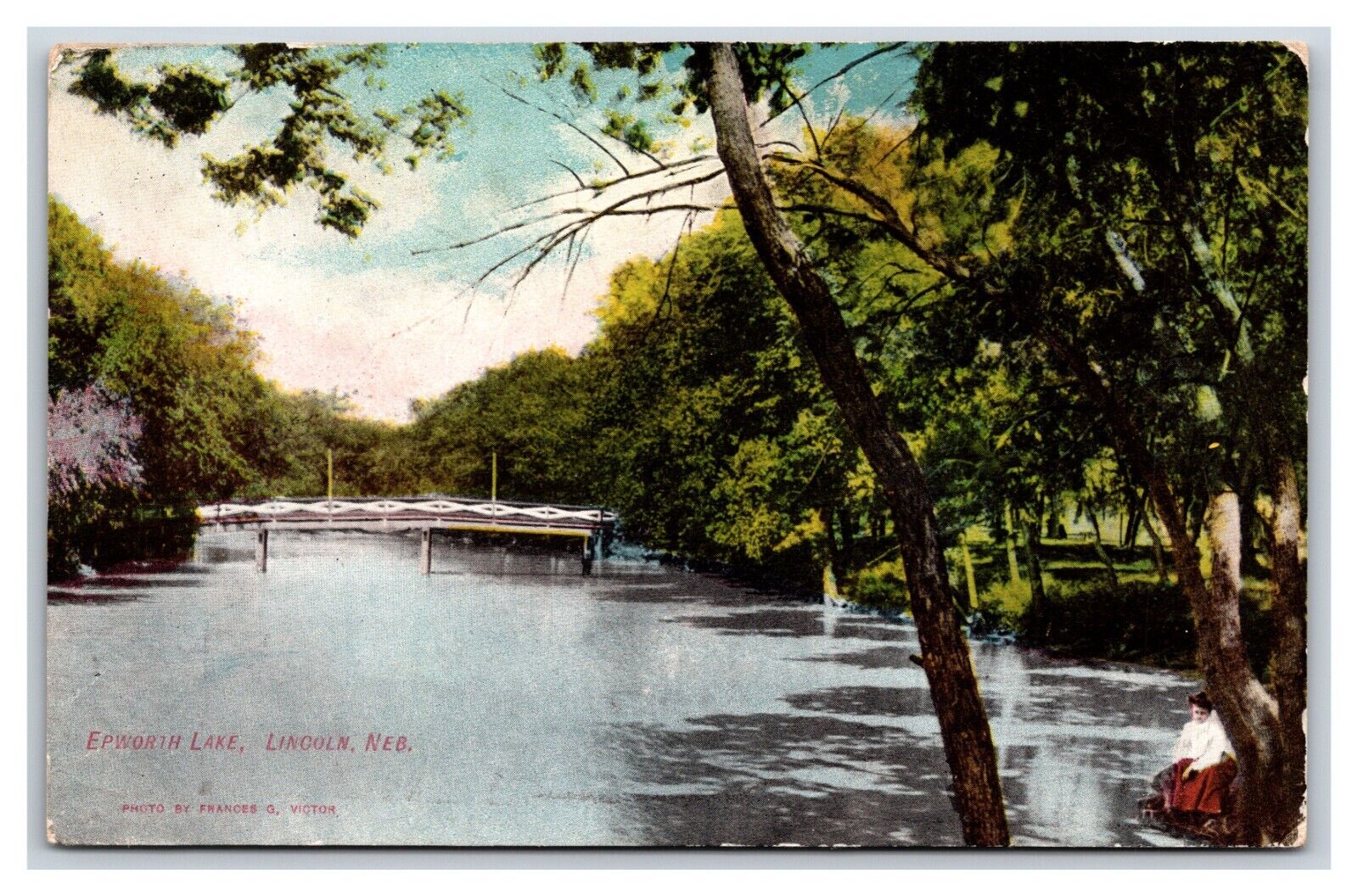 Rustic Bridge Epworth Park Lincoln Nebraska NE 1909 DB Postcard V16
