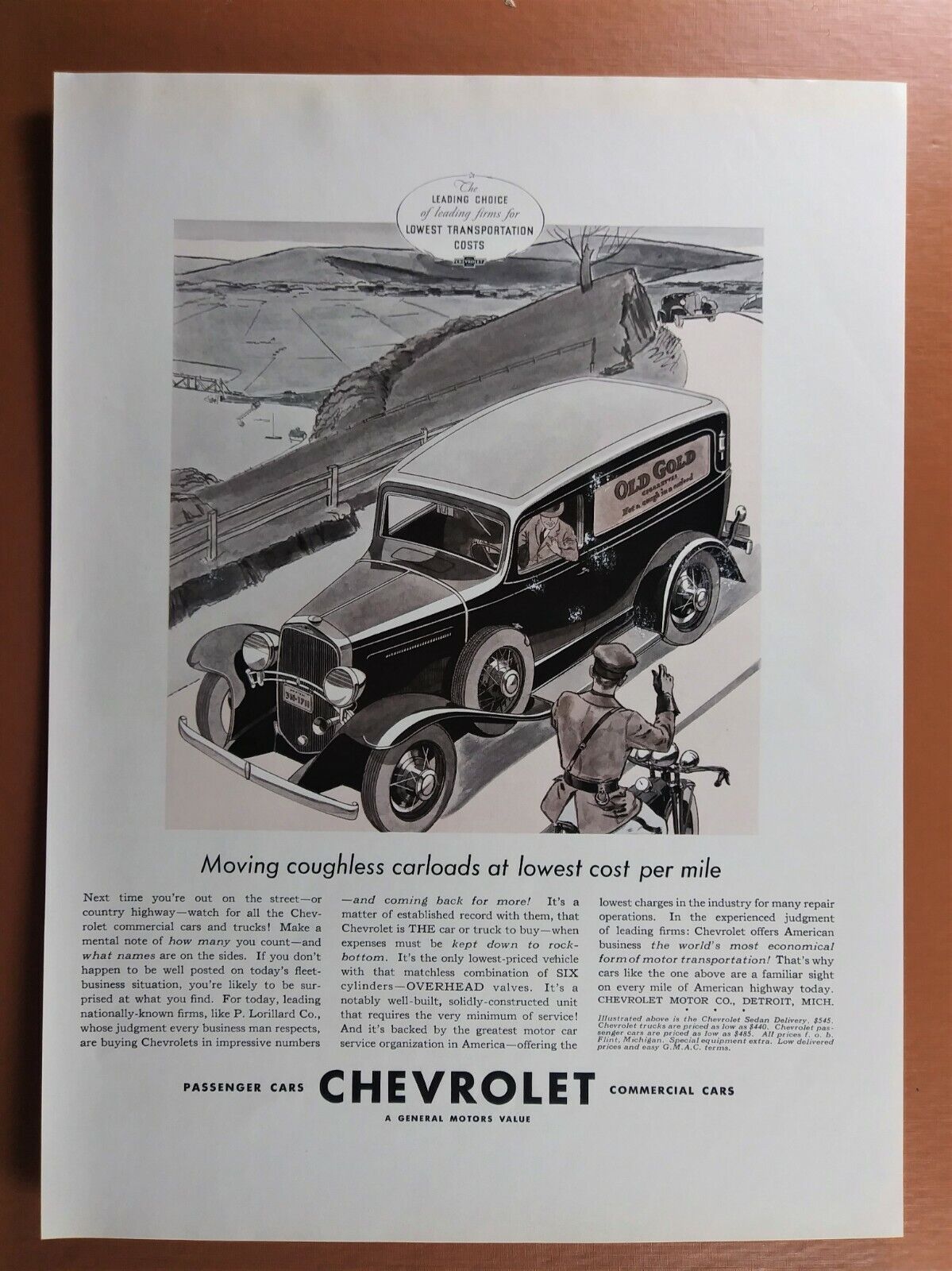 Vintage 1930's General Motors - Chevrolet - Car - 1933-1934 Automobile AD LOT