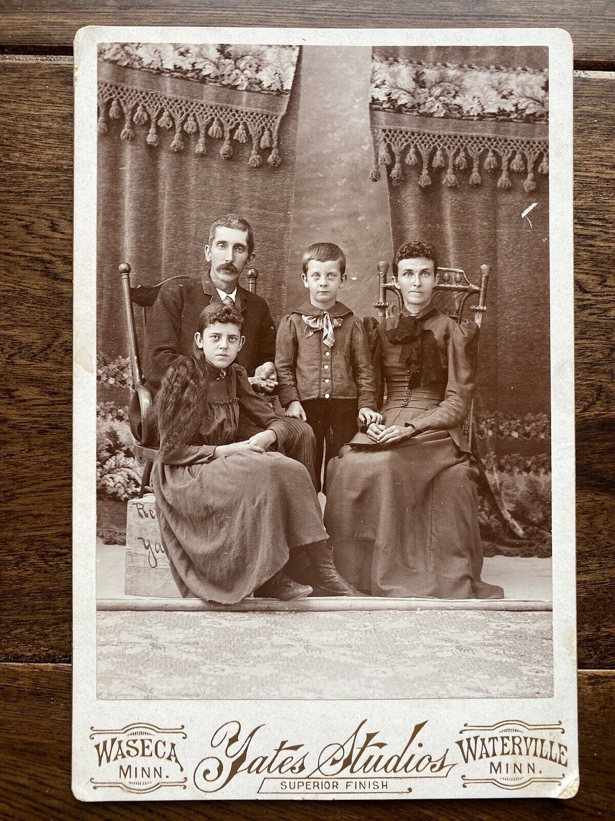Gothic Style Victorian Family Waterville Minnesota Cabinet Card Vintage Photo