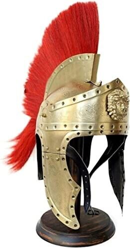 Medieval Armour Spartan Greek Roman Helmet+Red Plume
