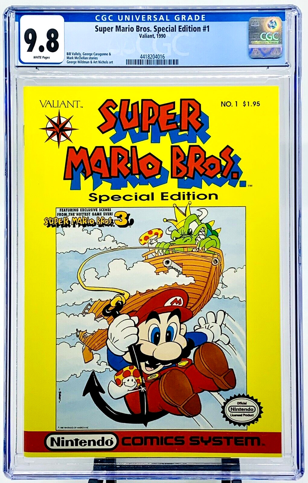 SUPER MARIO BROS. SPECIAL EDITION #1 CGC 9.8 WHITE PAGES VALIANT 1990 CLEAR CASE