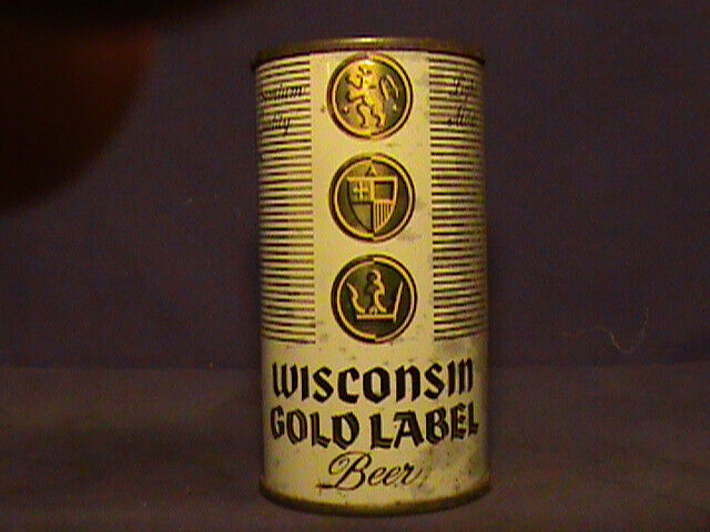 Flat top. Wisconsin Gold Label (white).  Swiss Brg., Monroe, WI.