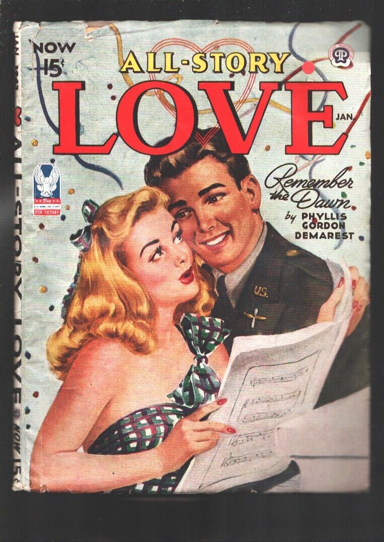 All Story Love Pulp January 1945 -Remember the Dawn - Phyllis Gordon Demarest VG
