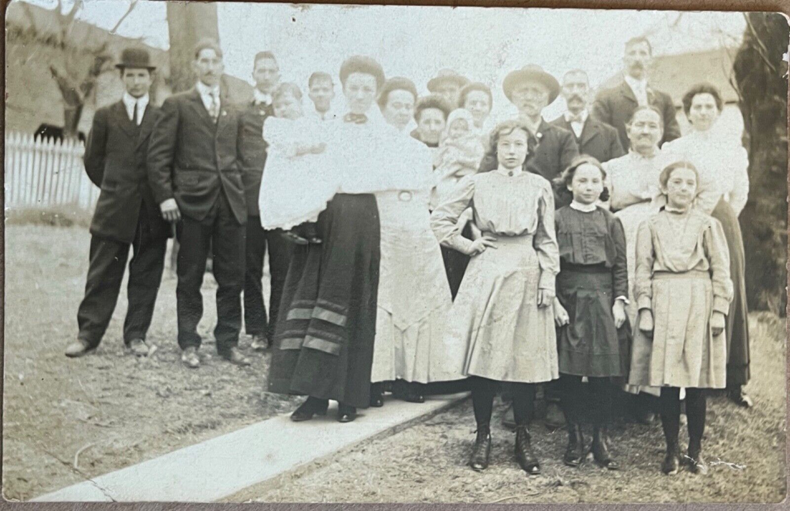 RPPC George Ford Family Men Women Children Vintage Real Photo Postcard 1916