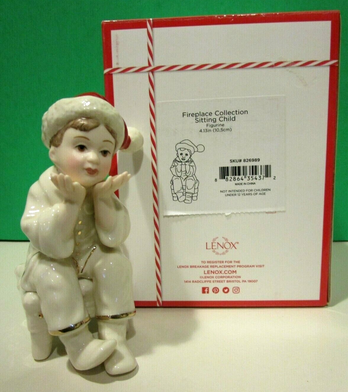 LENOX FIREPLACE COLLECTION  - SITTING CHILD - sculpture  -- -- NEW in BOX