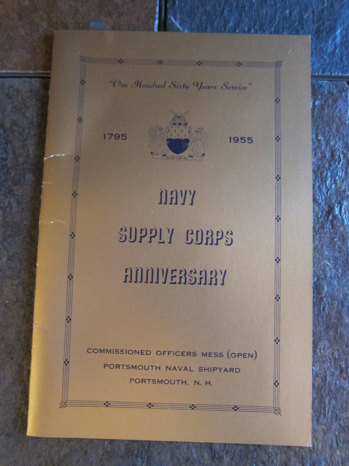1955 U.S. Navy Supply Corps Portsmouth NH LOT Program and Table card 