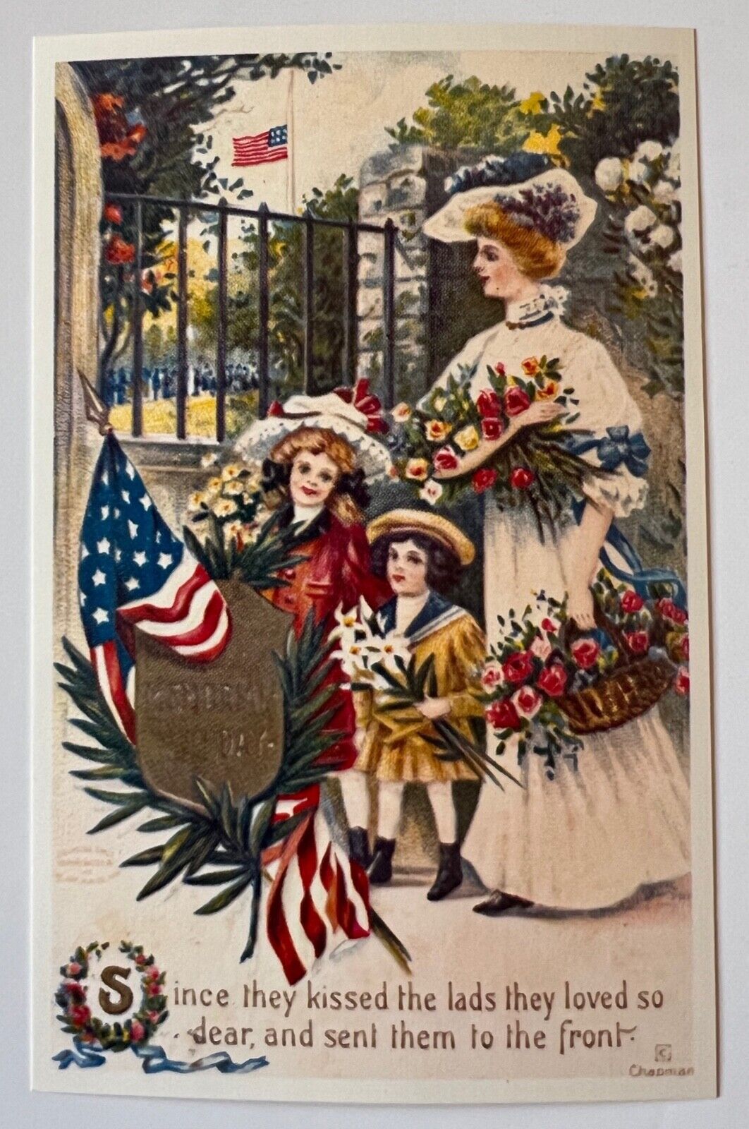 Vintage Chapman Memorial Day Postcard Patriotic
