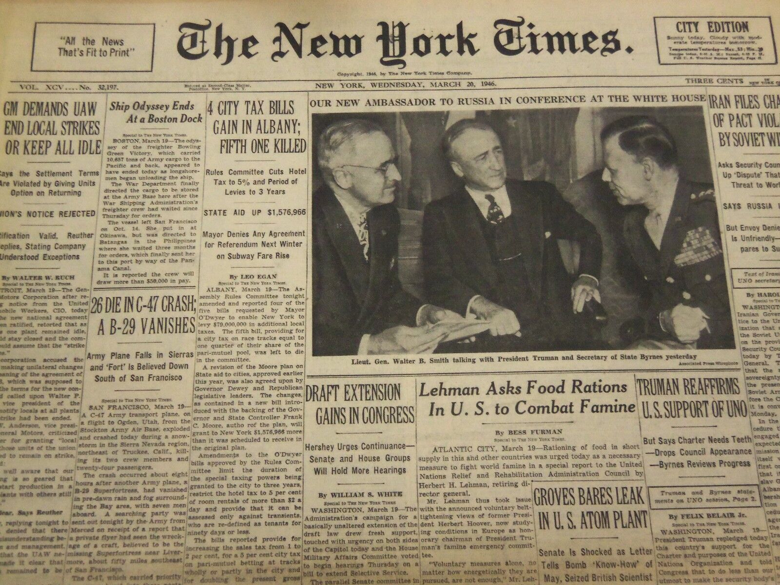 1946 MARCH 20 NEW YORK TIMES - 26 DIE IN C-47 CRASH - NT 4233