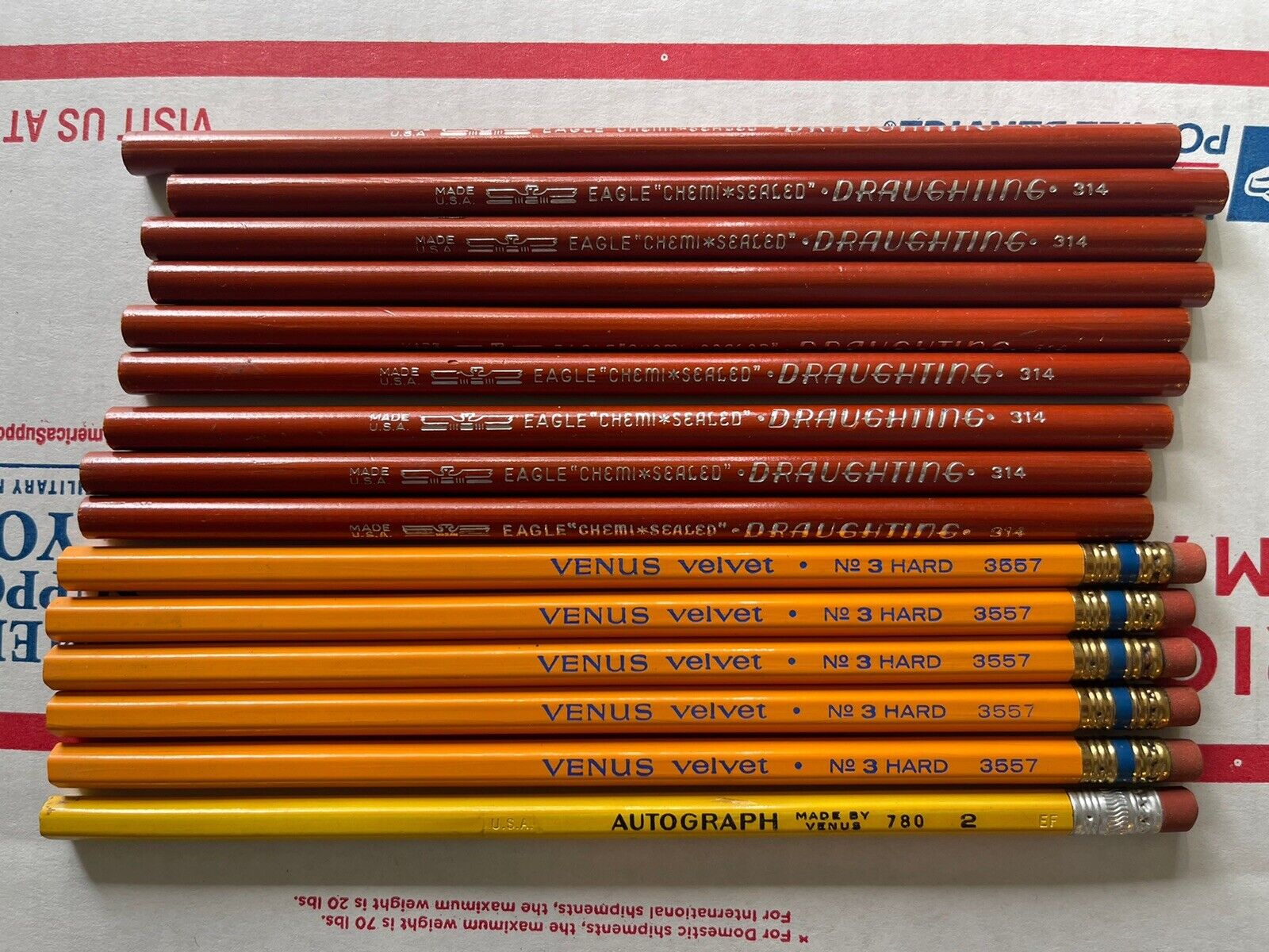 15 COUNT Chemi  Sealed Draughting 314 Untipped Pencils Eagle Venus Velvet