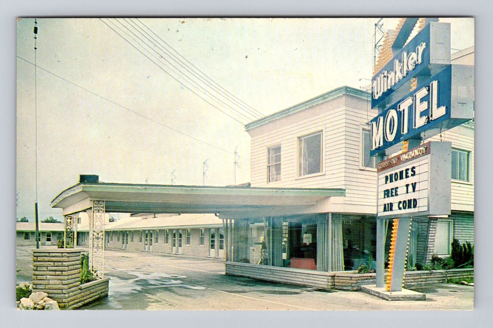 Evansville IN-Indiana, Winkler Motel Advertising, Vintage Souvenir Postcard