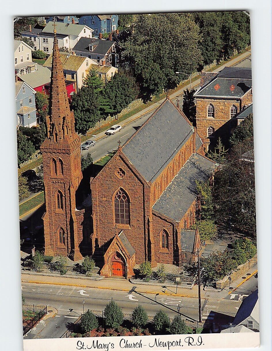 Postcard Church of the Holy Name of Mary Our Lady of the Isle Newport RI