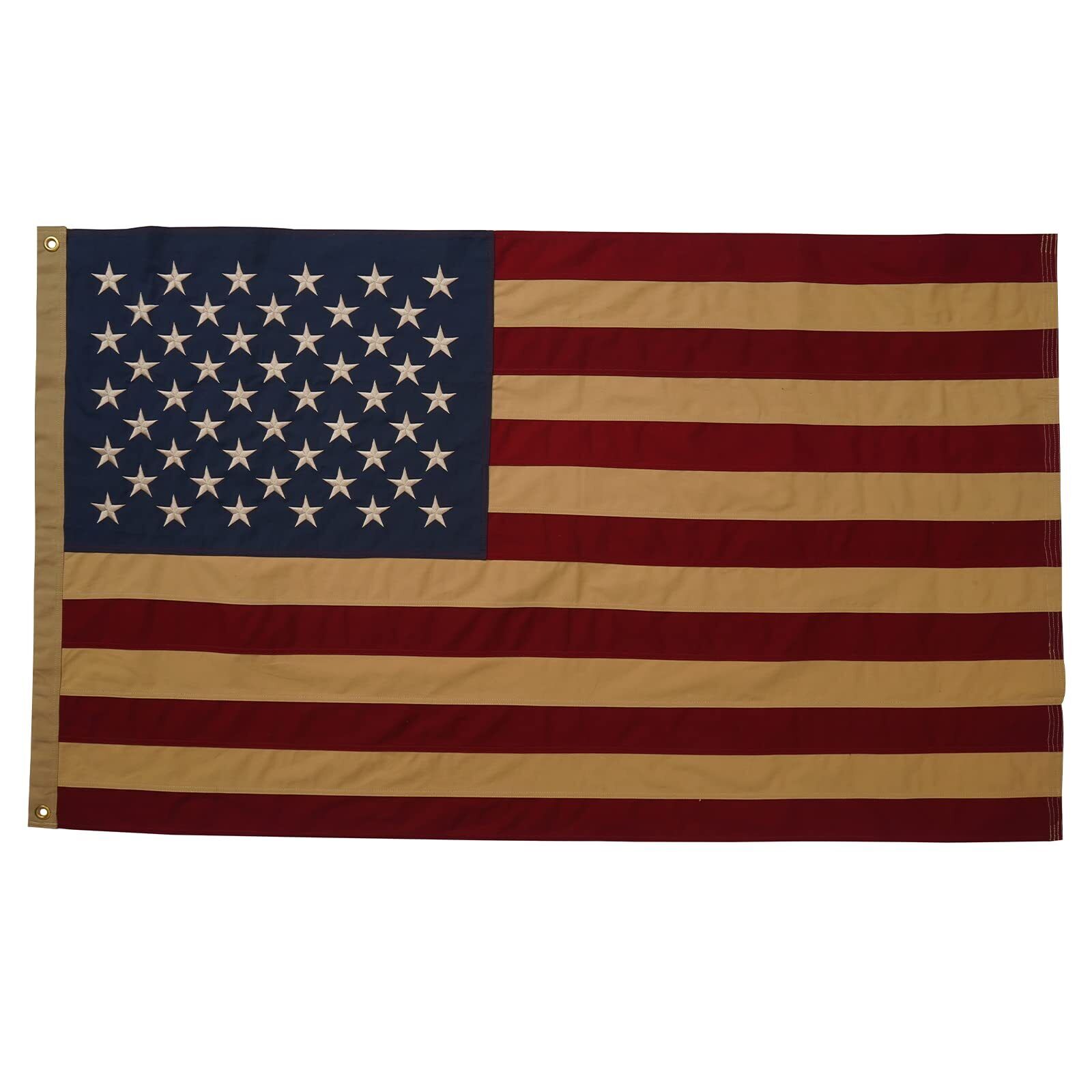 Vintage American Cotton Flag 3x5 Ft Made in USA, Luxury Embroidered Stars and...