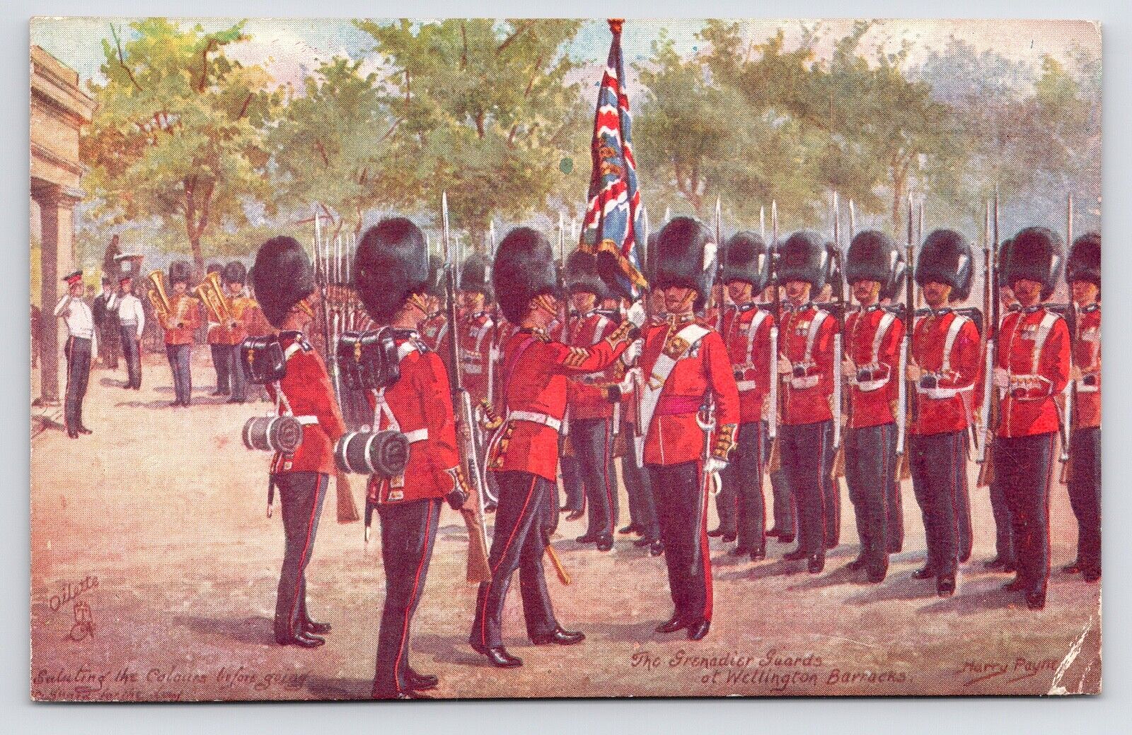 c1910~Grenadier Guards~Buckingham Palace~London~Tucks Oilette~Antique Postcard