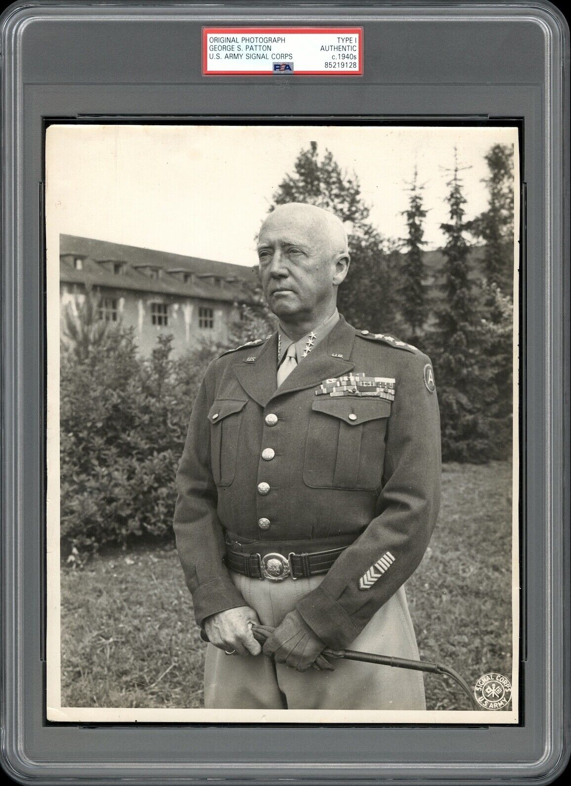 General George Patton 1944 WWII Type 1 Original Photo PSA/DNA *Crystal Clear*