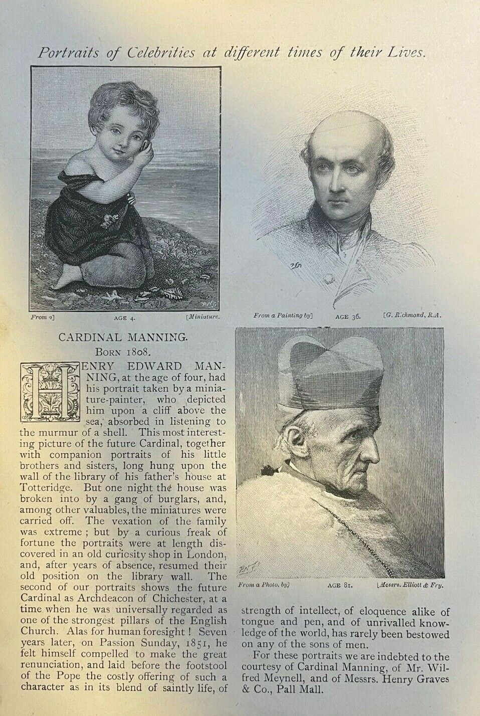 1891 Henry Edward Manning Cardinal Manning