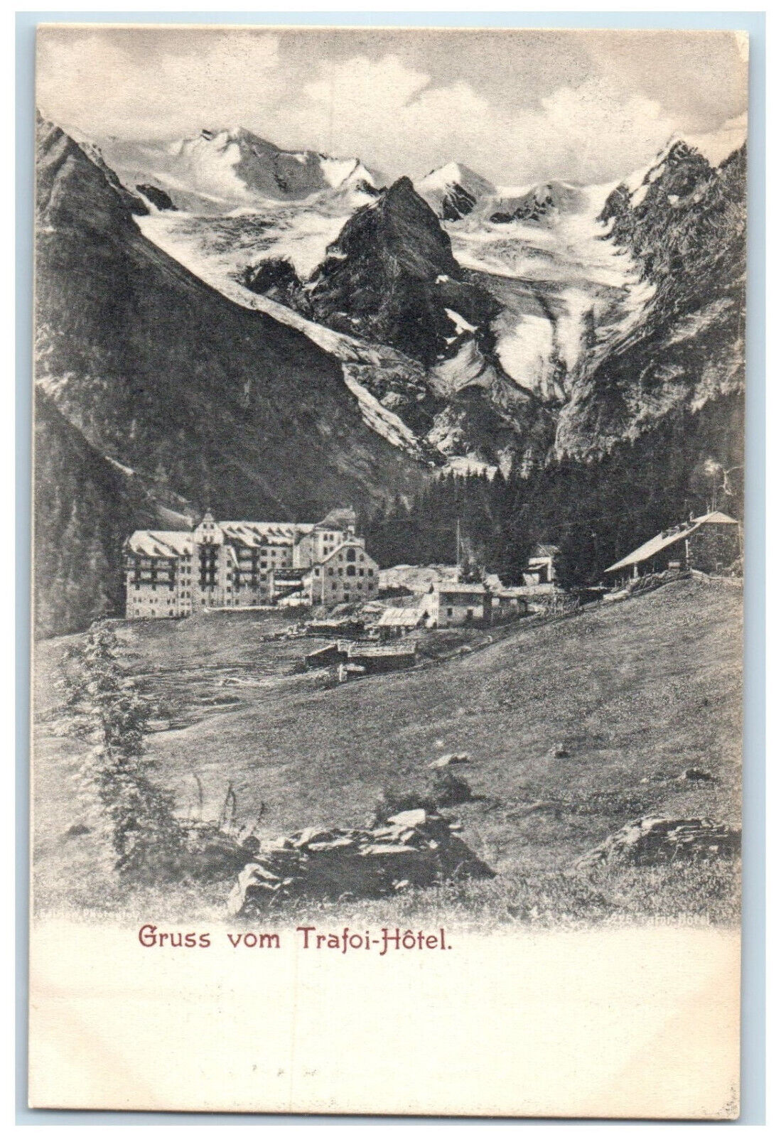 c1905 View of Mountain House Greetings from Trafoi Hotel Tyrol Austria Postcard
