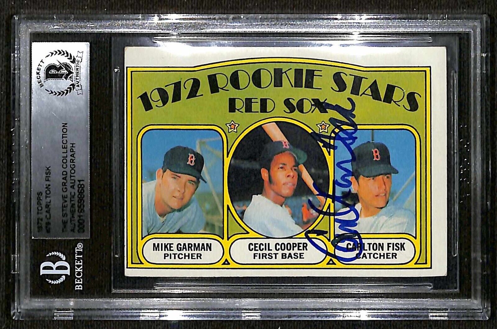 Signed 1972 Topps #79 Carlton Fisk Red Sox Rookie Card BECKETT