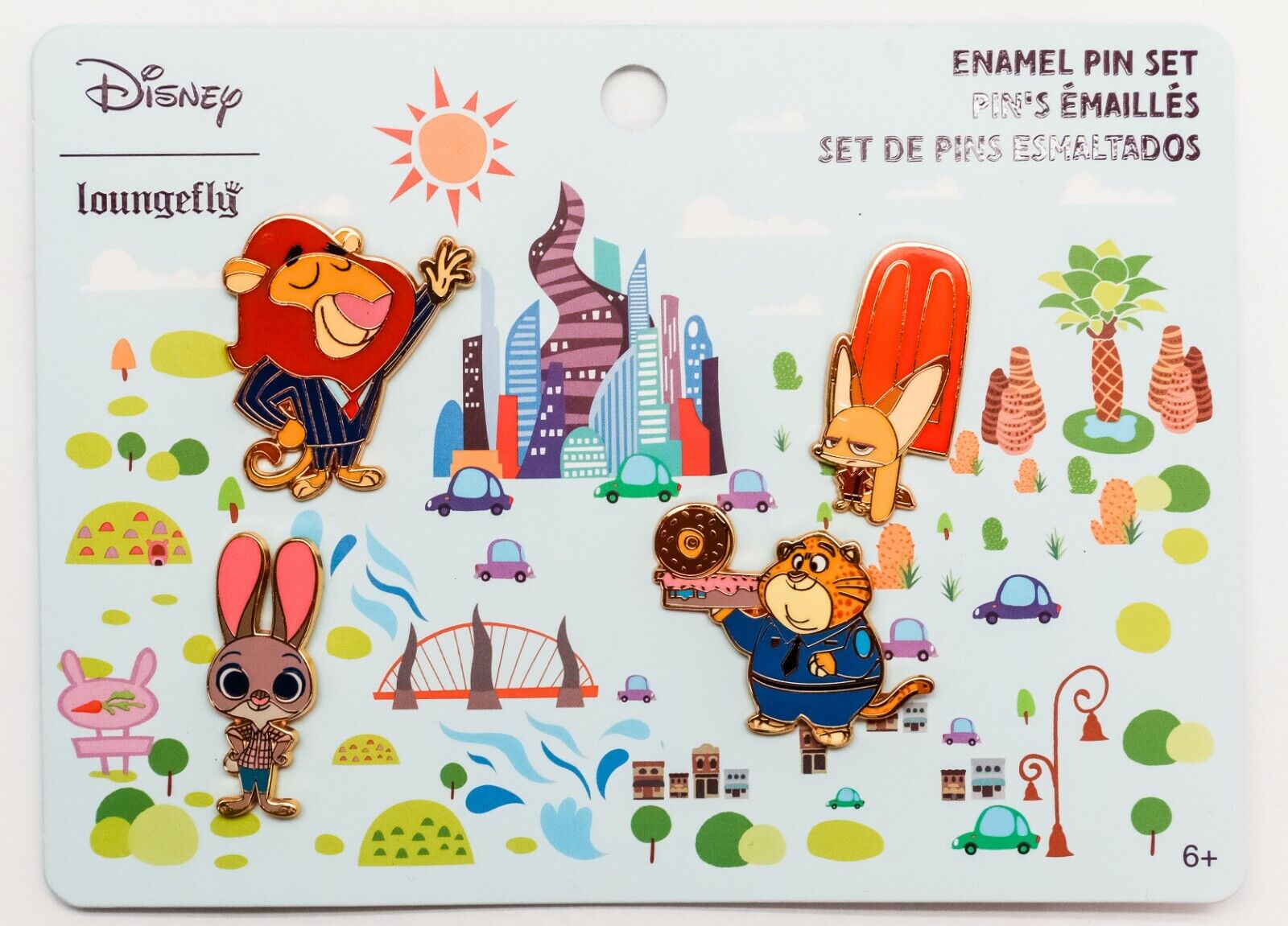 Disney's Zootopia Enamel Pin Set Judy Clawhauser Finnick Lionheart by Loungfly
