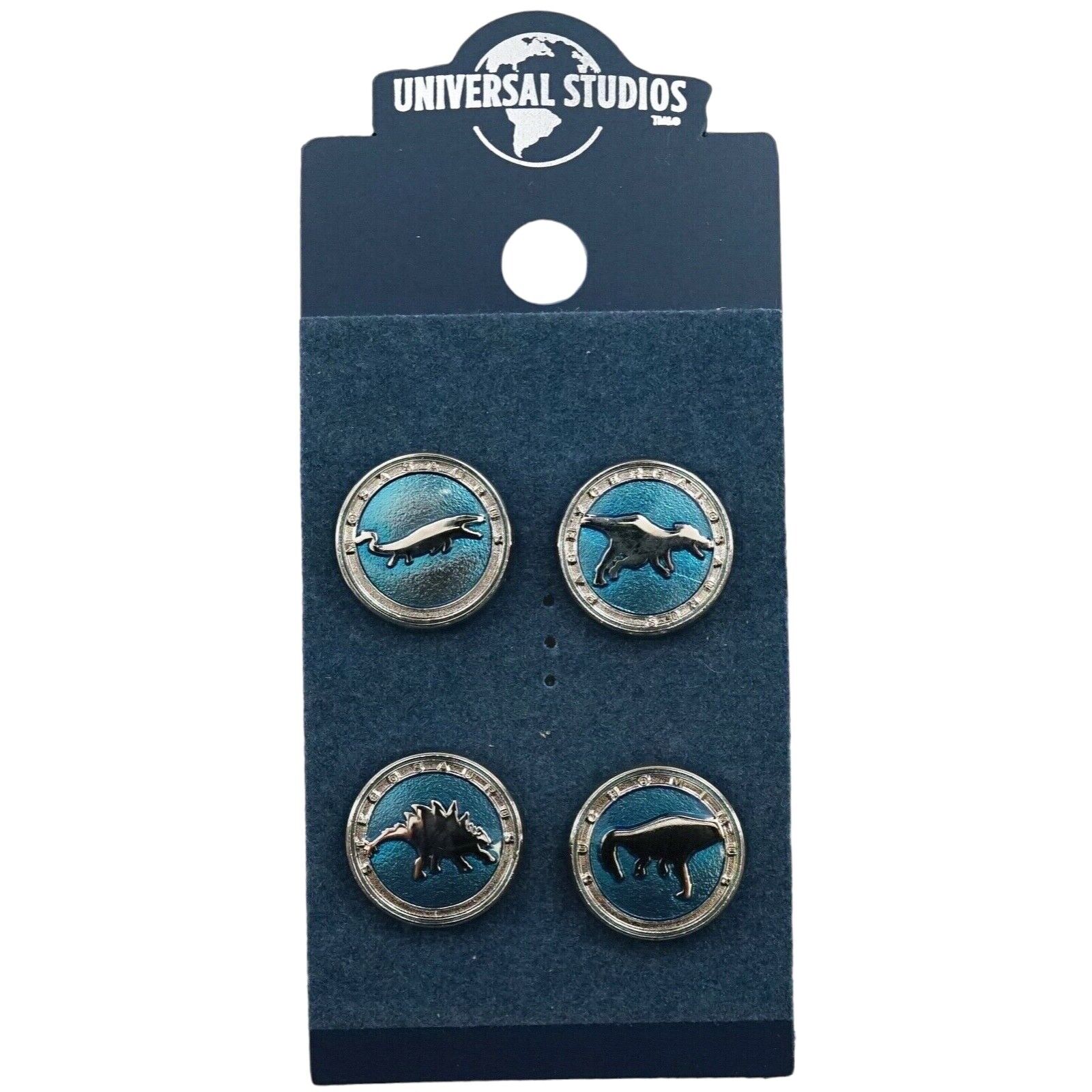 Universal Studios Jurassic World Stegosaurus ID Pin Set