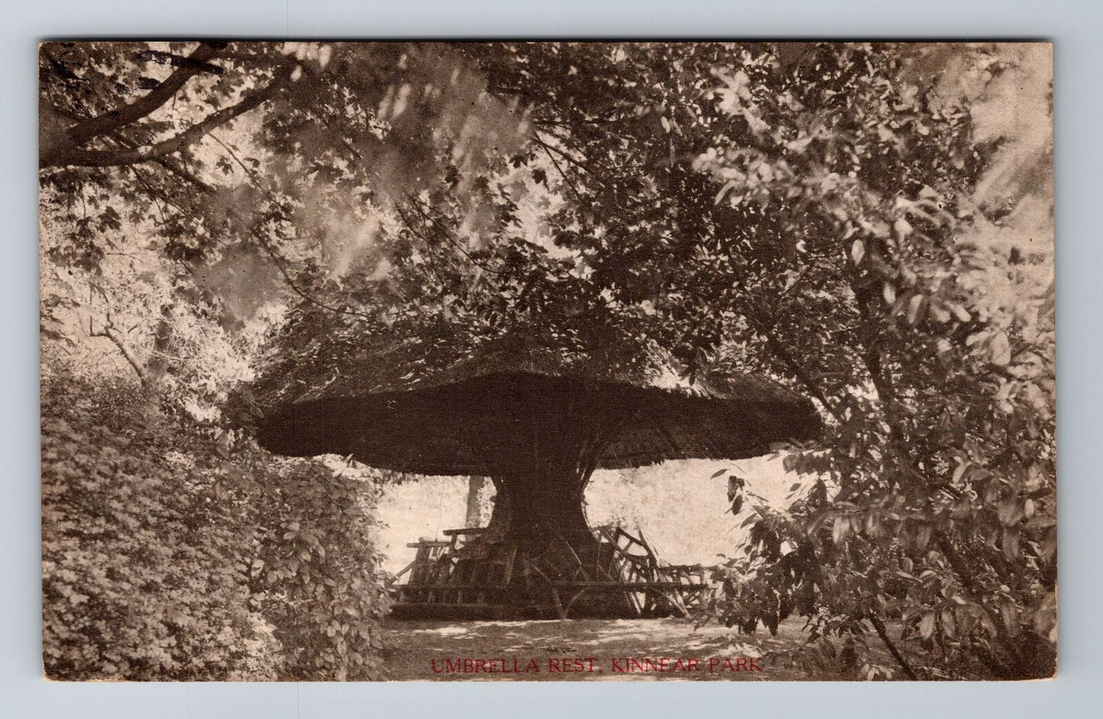 Seattle WA-Washington, Umbrella Rest, Kinnear Park, Vintage c1910 Postcard