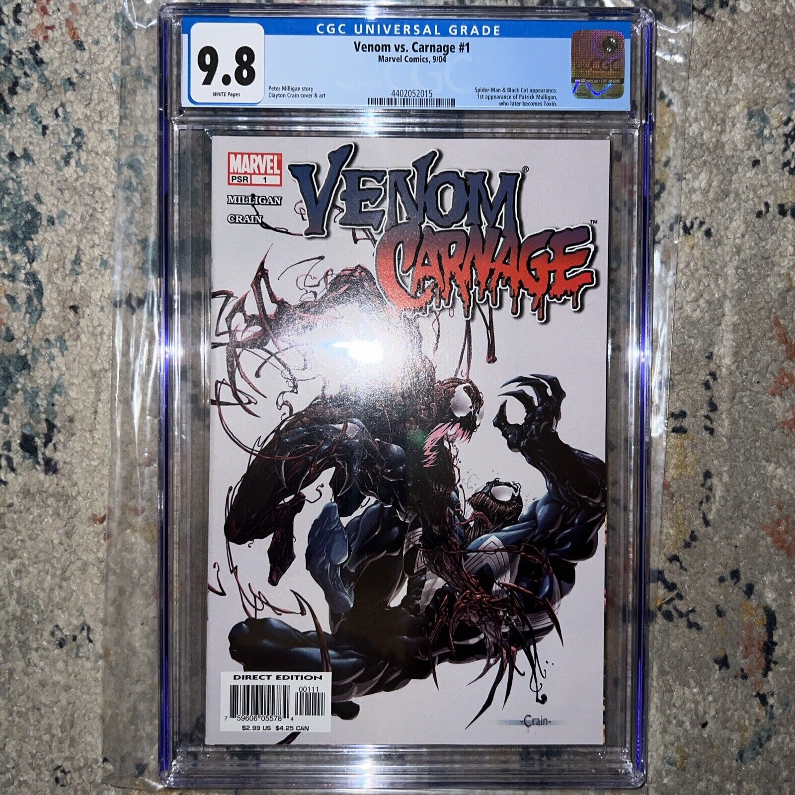 Venom Vs. Carnage #1 CGC 9.8 KEY 1st App Patrick Mulligan/Toxin, Marvel 2004