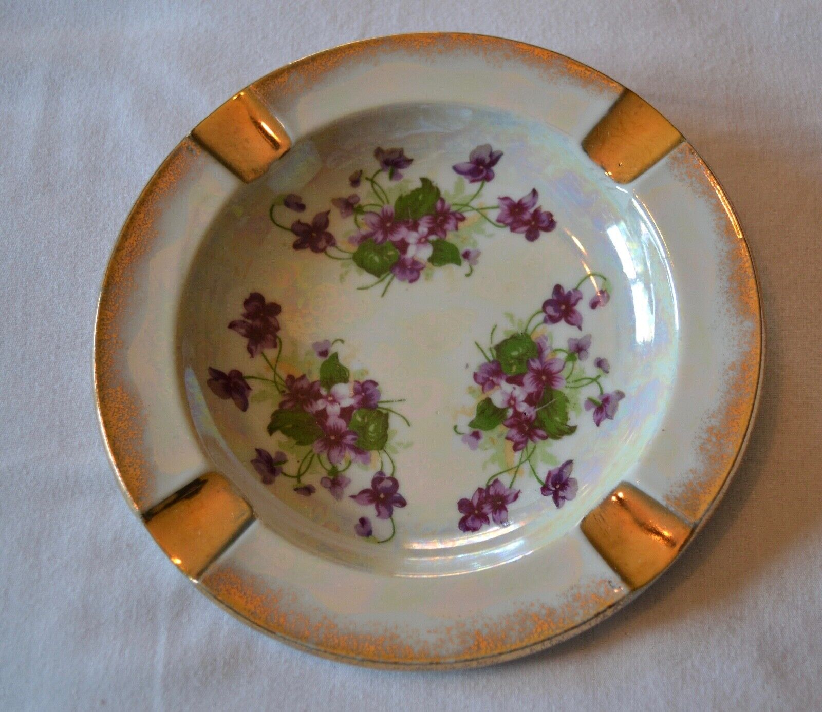 Vintage Sweet Violet Ceramic Ashtray Large 7.5\